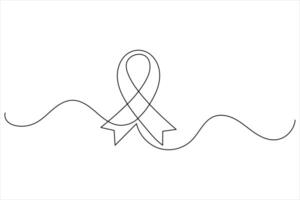 Simple minimalist ribbon in one continuous line design vector