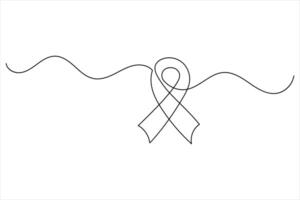 Ribbon drawn in one continuous line minimal art isolated vector