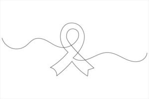 One line ribbon sketch with minimal artistic style vector