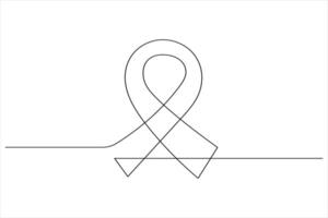 Continuous ribbon drawn in a clean outline one line style vector
