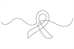 Ribbon one line drawing with clean minimalistic art style vector