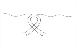 Minimal one line ribbon illustration in a modern outline style vector