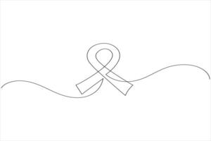 Minimalist ribbon one line sketch design isolated on white background vector