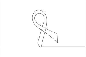 Ribbon one line art minimalist design isolated simple outline illustration vector