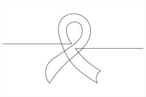 Ribbon continuous line art elegant outline for minimal design vector