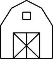 Minimalist Barn Outline with Double Doors and Window vector