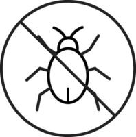 No Bugs Allowed Lineart Icon vector