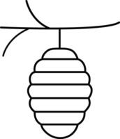 Minimalist Line Drawing of a Beehive Icon vector
