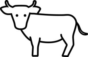 Minimalist Cow Line Drawing Icon vector
