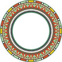 ancient gold and red Egyptian round ornament. Endless national ethnic border, frame, ring. vector