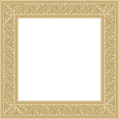 golden square classic byzantine ornament. Rectangle, border, Ancient Greece, Eastern Roman Empire frame. Decor Russian Orthodox