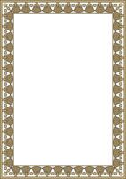 gold with black square Egyptian ornament. Rectangle, frame, ancient Egypt vector