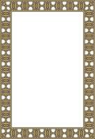 square European gold with black ornament. Rectangular pattern, circle, ring of the Middle Ages. Revival border. Decor palaces and churches. vector