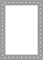 square European black outline ornament. Rectangular pattern, circle, ring of the Middle Ages. Revival border. Decor palaces and churches. vector