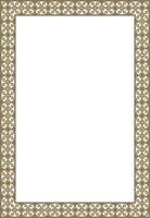 square gold and black ancient Russian ornament. Slavic rectangle, border, frame. Painti royal chambers. vector
