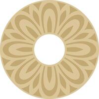 Classic Greek golden round ornament. pattern, circle of ancient Hellenes. Europe border - ring vector