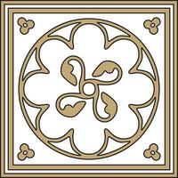 gold and black ancient Roman ornament elements. Classic European parts of pattern vector
