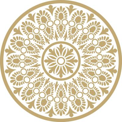 Classic Greek golden round ornament. pattern, circle of ancient Hellenes. European border - ring