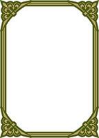 Classic Greek green and gold square ornament. pattern, ancient Hellenic rectangle vector