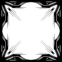 Art Deco Frame With Empty Space, Black and Silver, Illustration vector