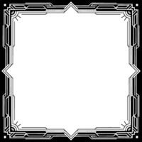 Elegant Art Deco Frame, Geometric on White Background vector