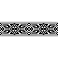 Abstract Geometric Border, Black and White Pattern on Gradient Background vector