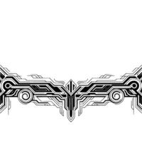 Abstract Tech Border, Futuristic Black White Pattern vector