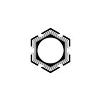 Tech Hexagon With Empty Center, Minimalist vector