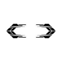 Modern Tech Arrows Black Geometric on White Background vector