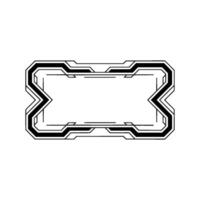 Futuristic Tech Frameborder Minimalist Geometric on White vector