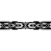 Modern Geometric Border in Silver and Black on White Background vector
