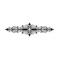 Elegant Floral Ornament, Black Scrollwork on White Background vector