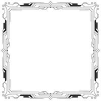 Futuristic Tech Frame, Minimalist Border on White, for Digital Graphics vector