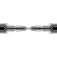 Abstract Tech Circuit Border Black Lines on White Background vector
