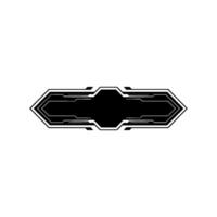 Futuristic Tech Banner With Empty Space for Text, Black and White vector