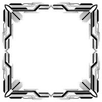 Geometric Art Deco Border, Black and White Frame, Modern vector