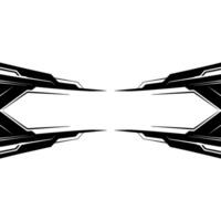 Futuristic Geometric Abstract Black and White Tech Frame vector