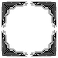 Futuristic Black and White Frame Element, Geometric vector