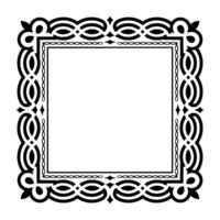 Ornamental Black White Square Frame With Celtic Knotwork vector