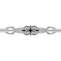 Art Deco Ornament, Elegant Line Art Element on White vector