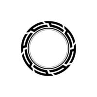 Minimalist Geometric Circle Black and White Emblem vector