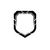 Modern Geometric Shield on Gradient Background Black White vector