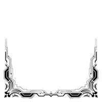 Futuristic Tech Frame , Monochromatic Border, Digital Ui Element vector