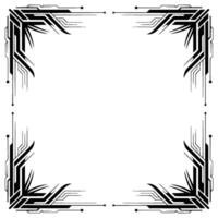 Abstract Tech Frame Black White Geometric vector