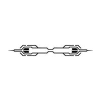 Minimalist Geometric Tech Element Line Art on White Background vector
