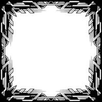 Art Deco Geometric Frame, Elegant Border in Silver and Black vector
