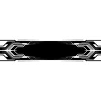 Futuristic Abstract Banner Black Rectangle With Tech Lines, White Background vector
