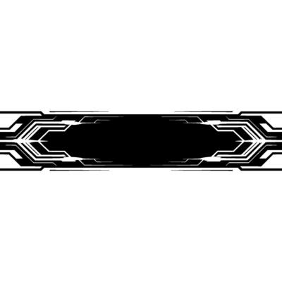Futuristic Abstract Banner Black Rectangle With Tech Lines, White Background