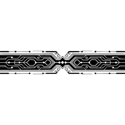 Elegant Tech Circuit Board , Black and White Minimalist