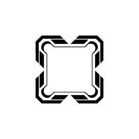 Modern Tech Frame Element With Geometric Shapes on Light Background vector